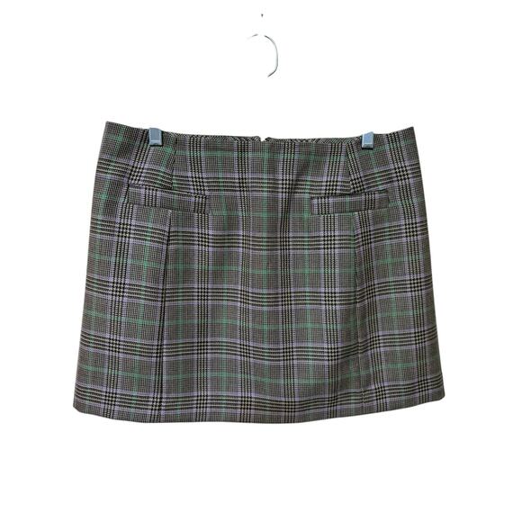 & Other Stories A-Line Brown Green Purple Plaid Nilsson Wool Mini Skirt -10 - Picture 2 of 7